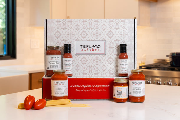 Terlato Kitchen Family Feast gift box for sharing around the table.