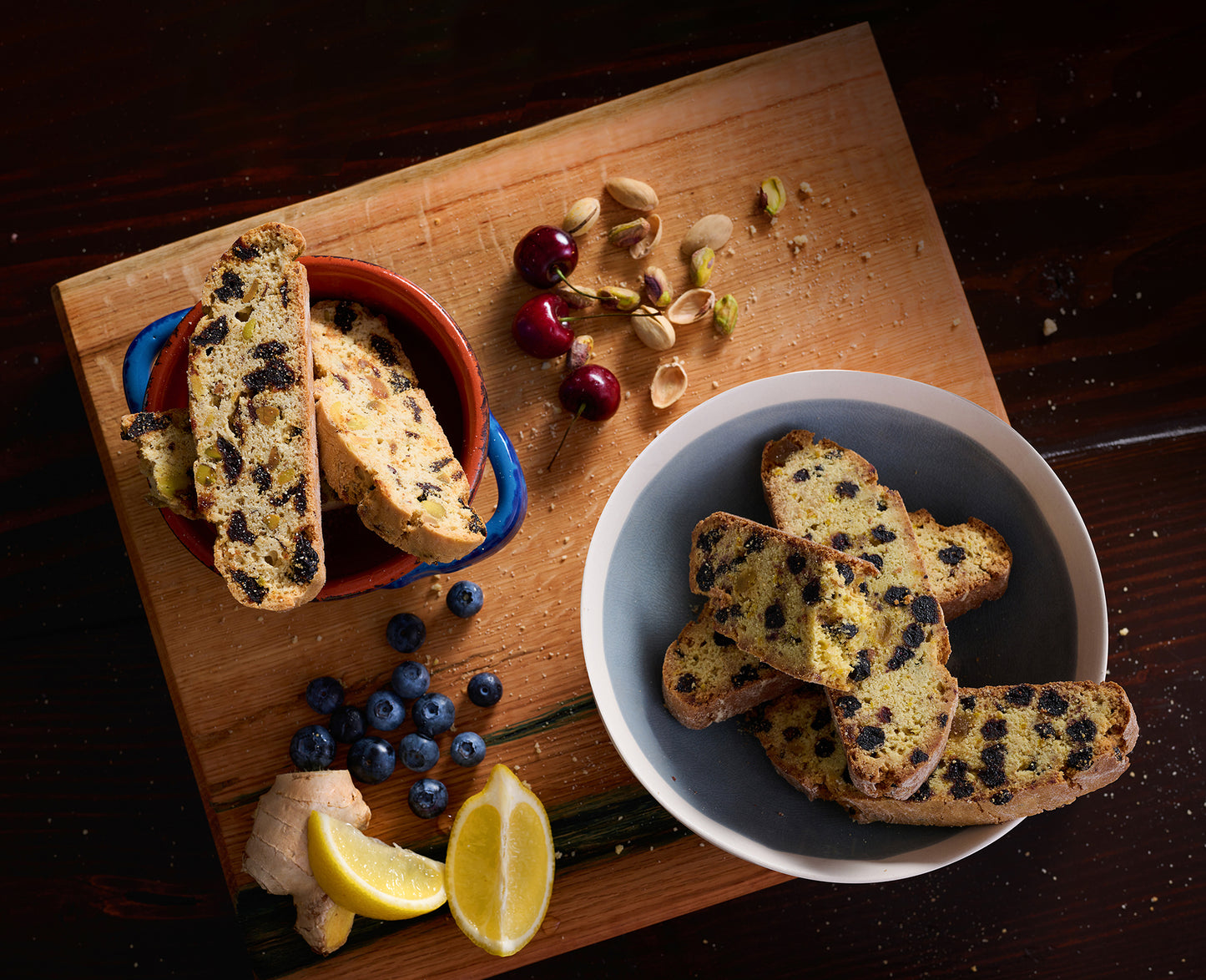 Lemon Blueberry Ginger Soft Biscotti