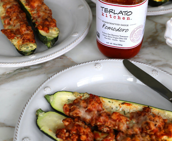 Zucchini Boats with Pomodoro Sauce