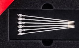 6 stainless steel cocktail picks